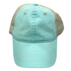 Vintage Faded Spearmint Blue Mesh Adjustable Snapback Hat